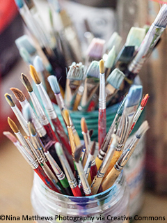 Paint Brushes copyright Nina Matthews Photography via Creative Commons